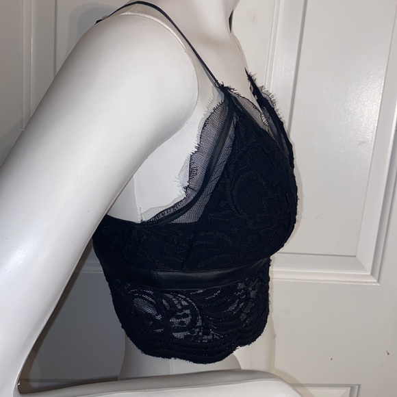 Marciano Leather and Lace Top - Picture 3 of 11